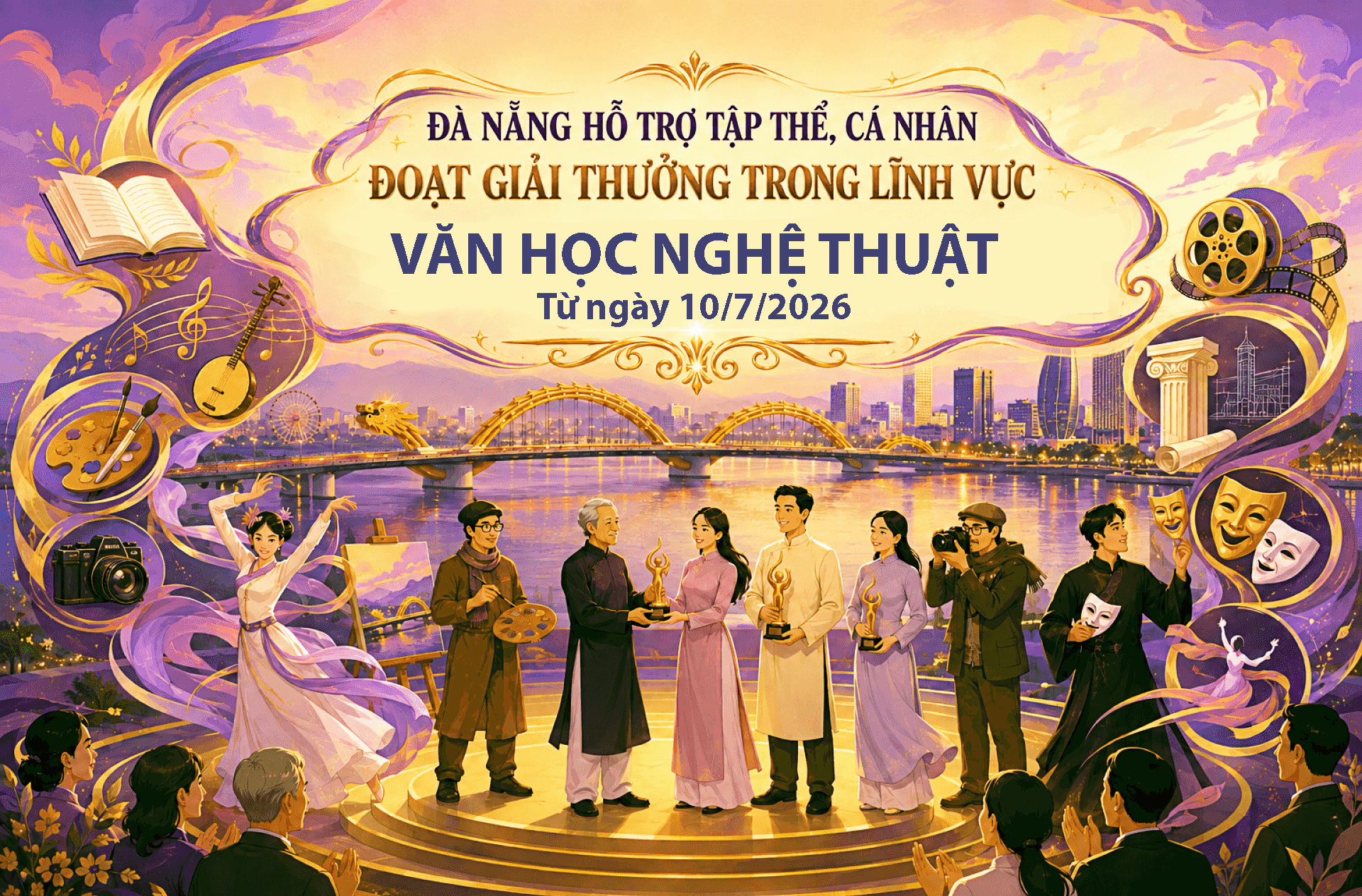 Đà Nẵng hỗ trợ thưởng thêm cho tác phẩm, nghệ sĩ đạt giải văn học nghệ thuật