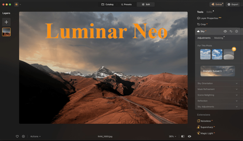 Luminar Neo - phần mềm chỉnh sửa ảnh bằng công nghệ AI 